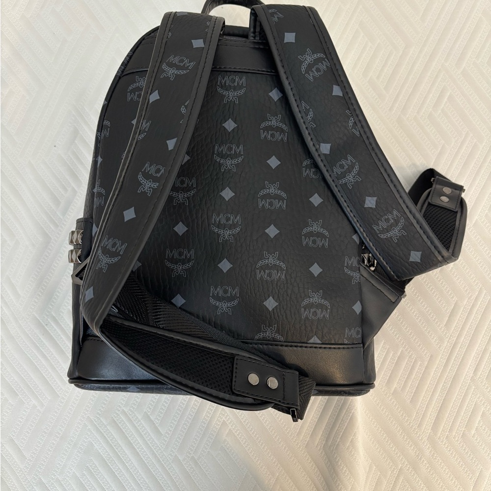Mcm Monogrammed Black Backpack - image 3